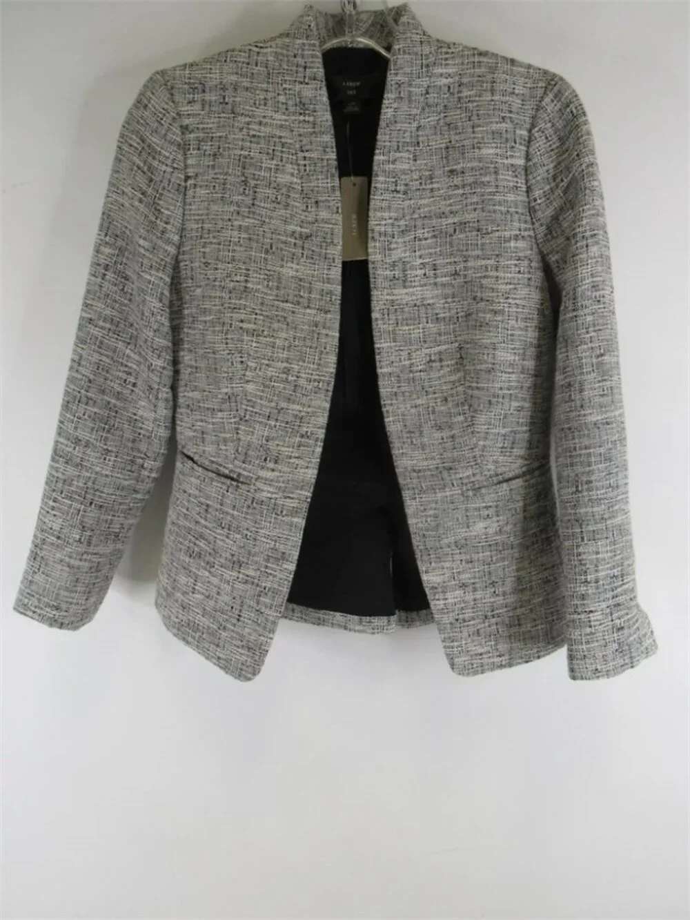 J.Crew 365 Tweed Blazer Jacket Skirt Suit Set Women’s Size 00 NWT Black White Gr
